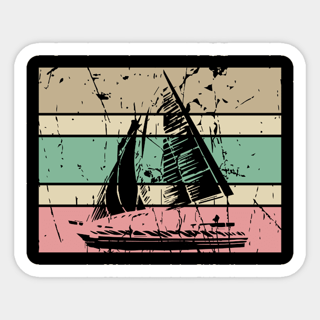 Sailing Retro Sailor Sail Vintage Boat Sticker by DesignatedDesigner